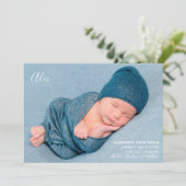 Fotokaart voor moderne legante geboorte aankondiging (Staand voorkant)