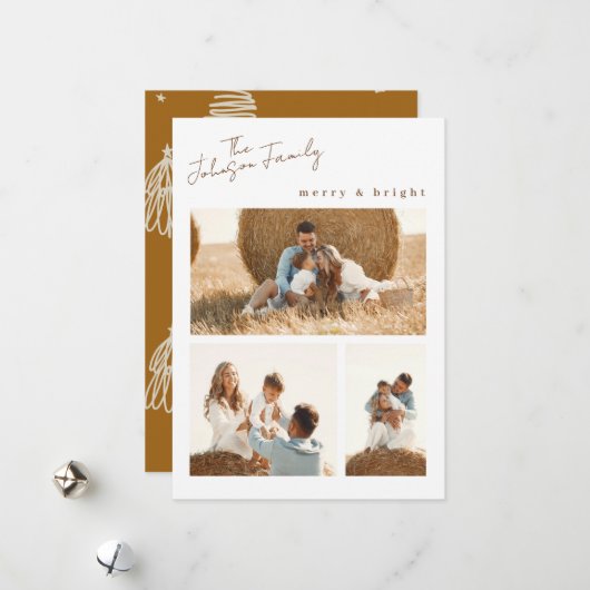 Fotokaart voor moderne pretentieuze en heldere ker feestdagenkaart (Voorkant / Achterkant in situ)