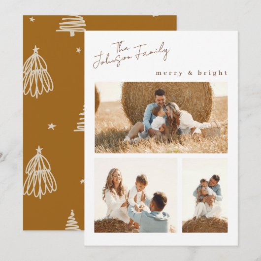 Fotokaart voor moderne pretentieuze en heldere ker feestdagenkaart (Voorkant / Achterkant)