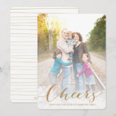 Fotokaart voor nieuwe jaren feestdagenkaart (Voorkant / Achterkant)