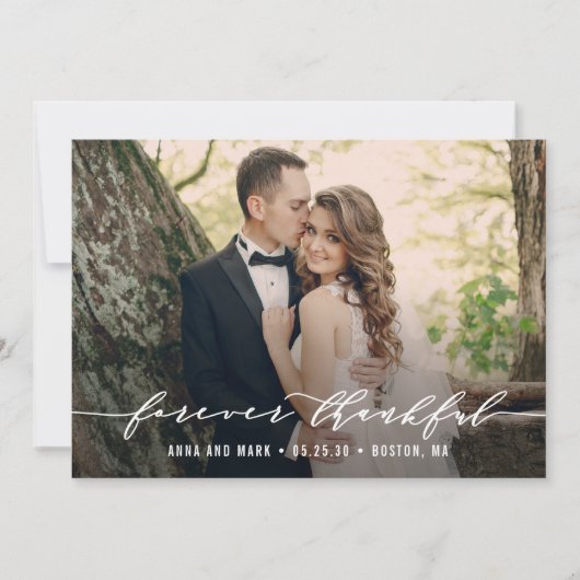 Fotokaart voor ooit dankbare bruiloft bedankkaart (Voorkant)