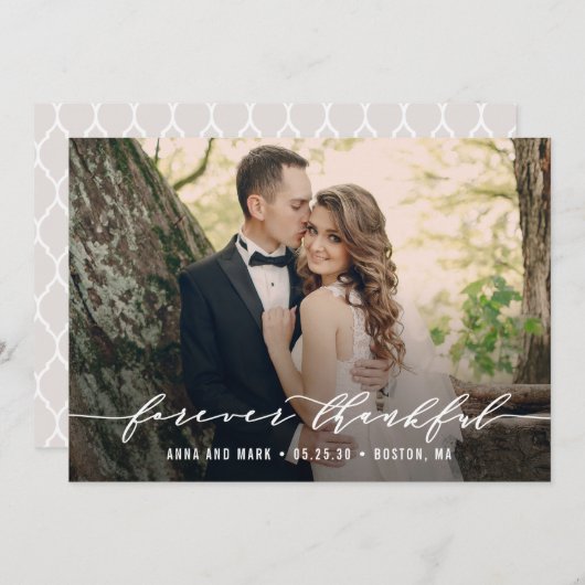 Fotokaart voor ooit dankbare bruiloft bedankkaart (Voorkant / Achterkant)