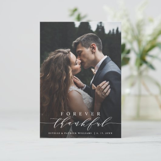 Fotokaart voor ooit dankbare bruiloft bedankkaart (Staand voorkant)
