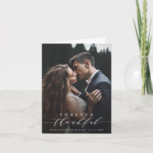 Fotokaart voor ooit dankbare bruiloft bedankkaart (Voorkant)