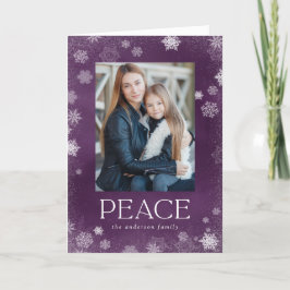 Fotokaart voor Paarse Waterverf van Frosted Peace  Feestdagen Kaart