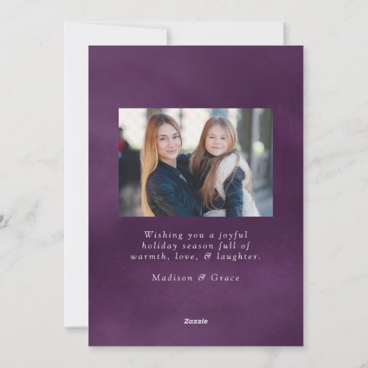 Fotokaart voor Paarse Waterverf van Frosted Peace  Feestdagenkaart (Achterkant)