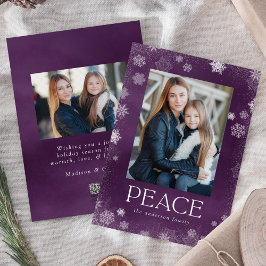 Fotokaart voor Paarse Waterverf van Frosted Peace  Feestdagenkaart