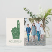 Fotokaart voor pappa Foam Finger Vaderdag Aankondiging (Staand voorkant)