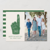 Fotokaart voor pappa Foam Finger Vaderdag Aankondiging (Voorkant / Achterkant)