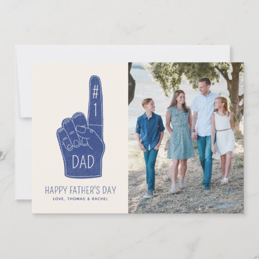 Fotokaart voor pappa Foam Finger Vaderdag Aankondiging (Voorkant)