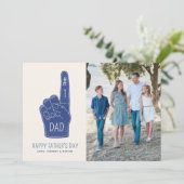 Fotokaart voor pappa Foam Finger Vaderdag Aankondiging (Staand voorkant)