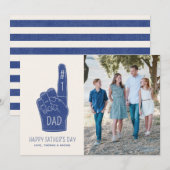 Fotokaart voor pappa Foam Finger Vaderdag Aankondiging (Voorkant / Achterkant)