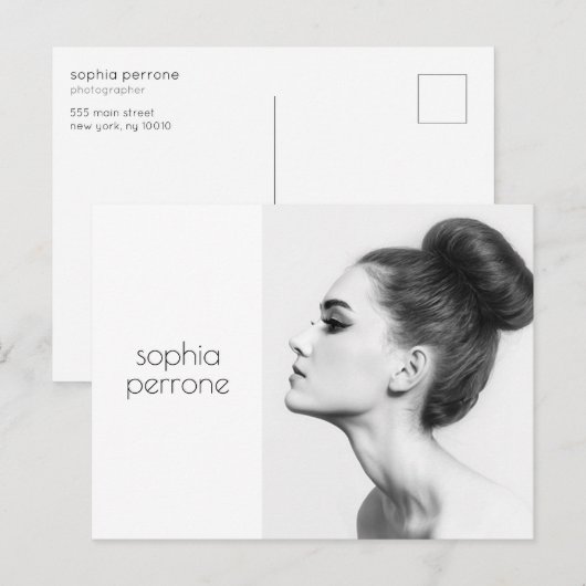 Fotokaart voor professionele artiesten en fotograa briefkaart (Voorkant / Achterkant)