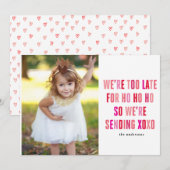 Fotokaart voor roze en rode Valentijnsdag Feestdagenkaart (Voorkant / Achterkant)