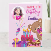 Fotokaart voor roze feestdag kaart (Voorkant)