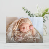 Fotokaart voor snelle zegeningen feestdagenkaart (Staand voorkant)