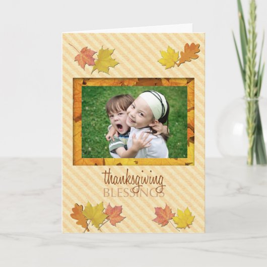 Fotokaart voor Thanksgiving Blessings Feestdagen Kaart (Voorkant)