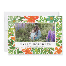 Fotokaart voor vakantie en handbediende bloemen