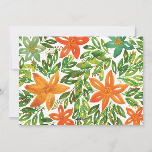 Fotokaart voor vakantie en handbediende bloemen feestdagenkaart (Achterkant)