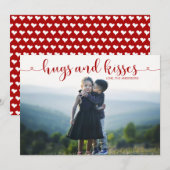 Fotokaart voor Valentijnsdag van Hugs en Kisses Feestdagenkaart (Voorkant / Achterkant)
