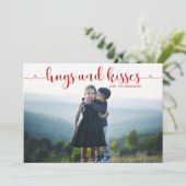 Fotokaart voor Valentijnsdag van Hugs en Kisses Feestdagenkaart (Staand voorkant)