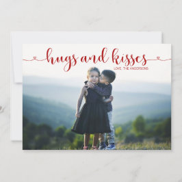 Fotokaart voor Valentijnsdag van Hugs en Kisses Feestdagenkaart