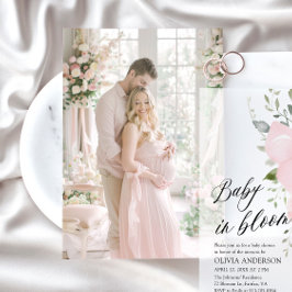 Fotokaart voor Vellum Baby shower Invitation Kaart