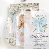 Fotokaart voor Vellum Baby shower Invitation Kaart