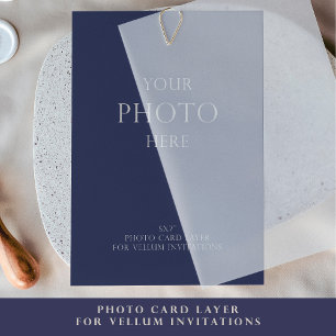 Fotokaart voor Vellum Wedding Invitations Kaart
