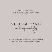 Fotokaart voor Vellum Wedding Invitations Kaart