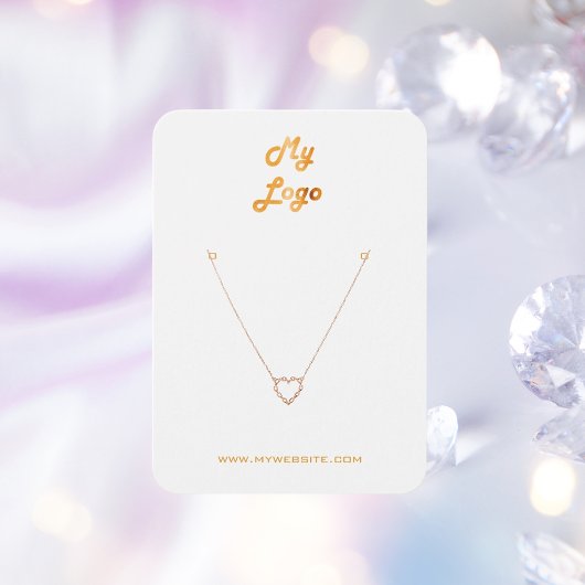 Fotokaart voor witte gouden oorsierjuwelen, logo visitekaartje