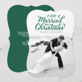 Fotokaart voor zeer gehuwde kerstPas getrouwd Feestdagenkaart (Voorkant / Achterkant)