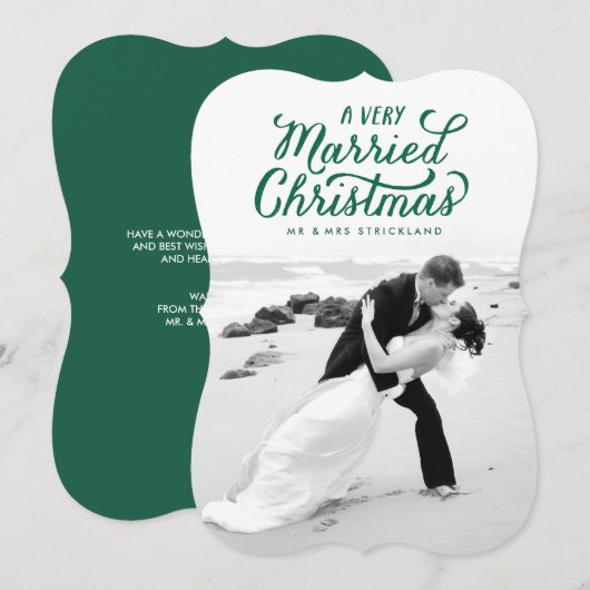 Fotokaart voor zeer gehuwde kerstPas getrouwd Feestdagenkaart (Voorkant / Achterkant)