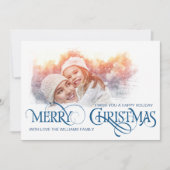 fotokaart Vrolijk kerstblauw stijl Aankondiging (Voorkant)