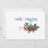 fotokaart Vrolijk kerstblauw stijl Aankondiging (Achterkant)