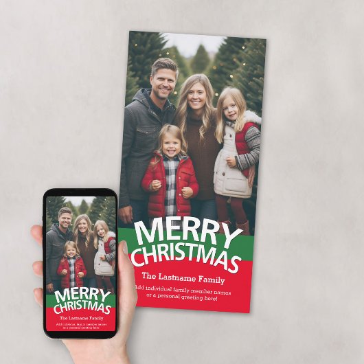 Fotokaart: Vrolijk kerstfeest met 1 grote foto Feestdagenkaart