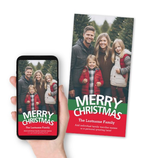 Fotokaart: Vrolijk kerstfeest met 1 grote foto Feestdagenkaart