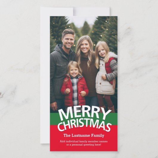 Fotokaart: Vrolijk kerstfeest met 1 grote foto Feestdagenkaart (Voorkant)