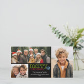 Fotokaart: Vrolijk kerstfeest met 3 foto's collage Feestdagenkaart (Staand voorkant)