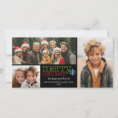 Fotokaart: Vrolijk kerstfeest met 3 foto's collage Feestdagenkaart (Voorkant)