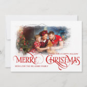  fotokaart Vrolijk kerstrood stijl Aankondiging (Voorkant)