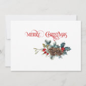  fotokaart Vrolijk kerstrood stijl Aankondiging (Achterkant)