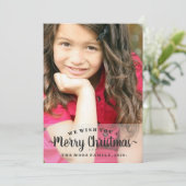 Fotokaart - Wij wensen u een prettige kerstdag Feestdagenkaart (Staand voorkant)