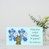 Fotokaart - Winterfeestdagen met kat Feestdagenkaart (Staand voorkant)