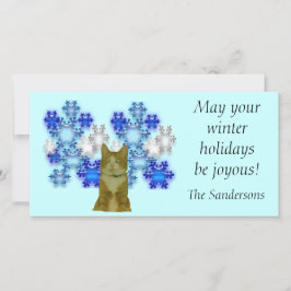 Fotokaart - Winterfeestdagen met kat Feestdagenkaart