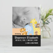 Fotokaarten van baby Birth Announding Aankondiging (Staand voorkant)