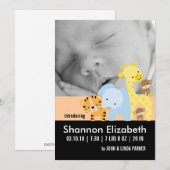 Fotokaarten van baby Birth Announding Aankondiging (Voorkant / Achterkant)