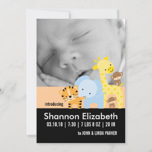 Fotokaarten van baby Birth Announding Aankondiging