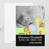 Fotokaarten van baby Birth Announding Aankondiging (Voorkant / Achterkant)
