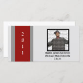 Fotokaarten van Red & Silver School Afstuderen Aankondiging (Voorkant / Achterkant)